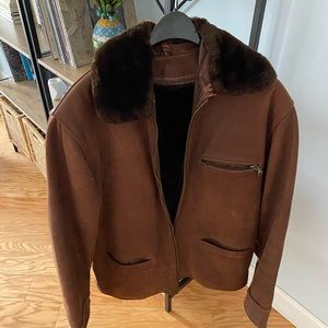 Chevignon suede leather jacket w/winter lining